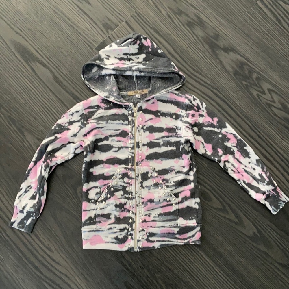 U Go Girl Tie Dye Studded Zip Up Hoodie